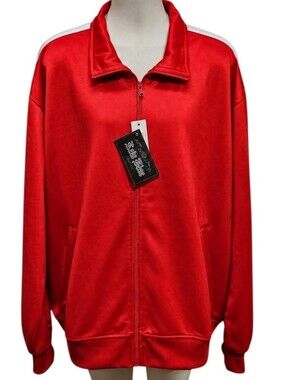 NWT Raw Blue Track Jacket 3XL Red White Stripe Zip Up Streetwear Y2K Retro